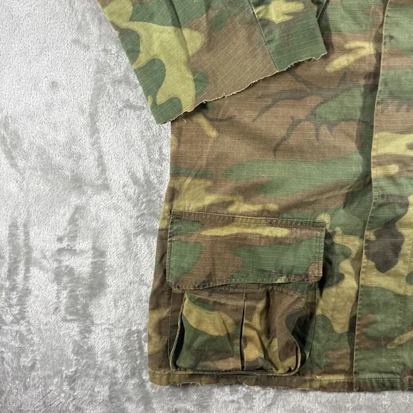 Vintage 60s Vietnam USMC Shirt Men's Small-Long Rip Stop Fatigue Tropical Jungle - Picture 5 of 16